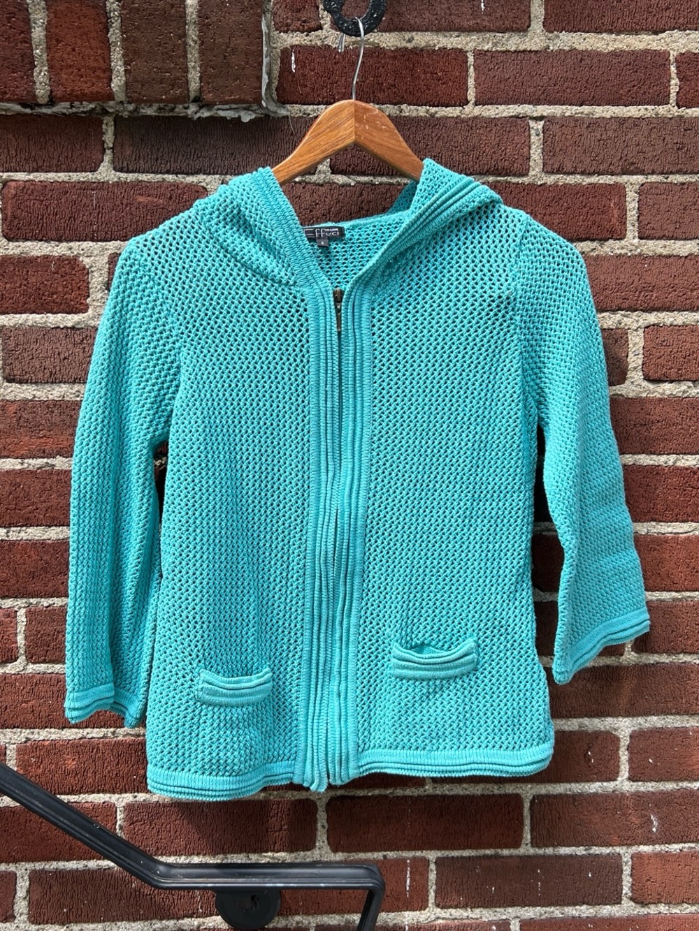 Aqua Knit Zip-Up Hoodie